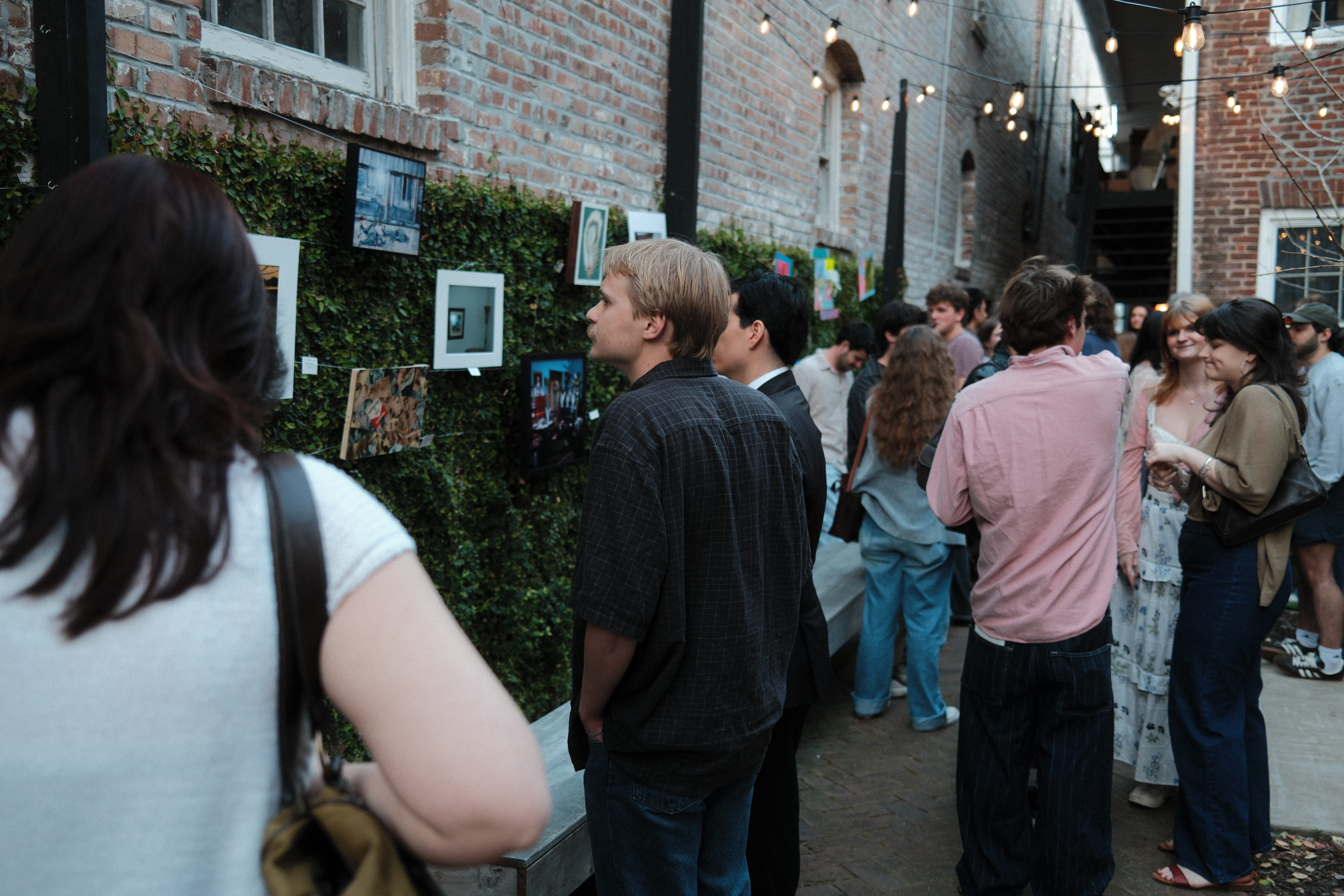 Abstract painting with soft gradients of blue and white